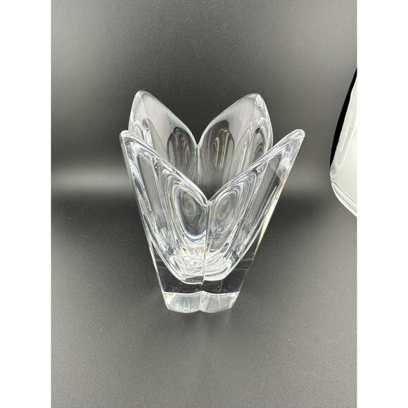 Orrefors Sweden Crystal Tulip/Lotus Crystal Vase 1989 5.75" Tall Signed - Picture 5 of 9